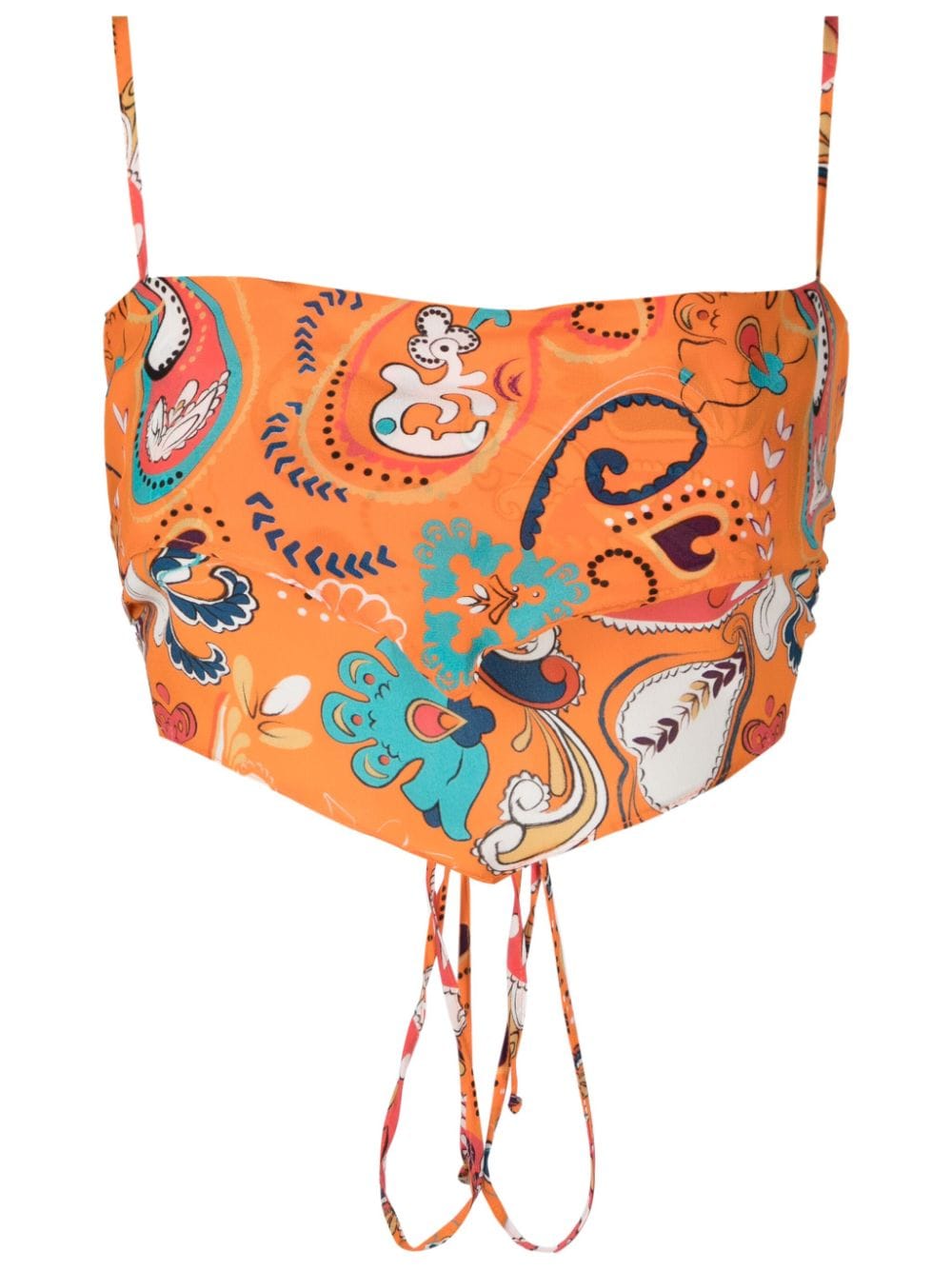 Amir Slama graphic-print silk crop top - Orange von Amir Slama