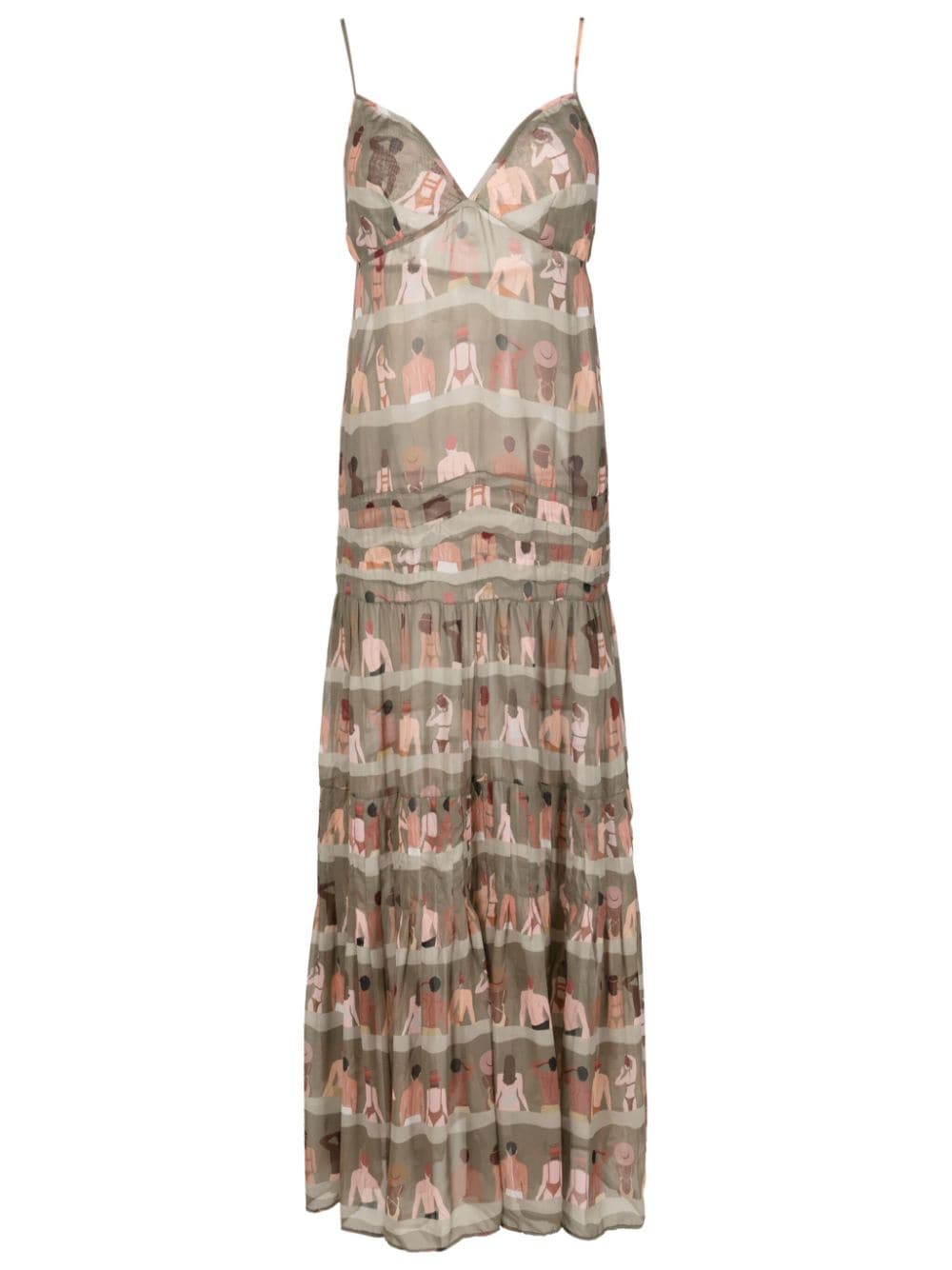 Amir Slama graphic-print silk maxi dress - Green von Amir Slama