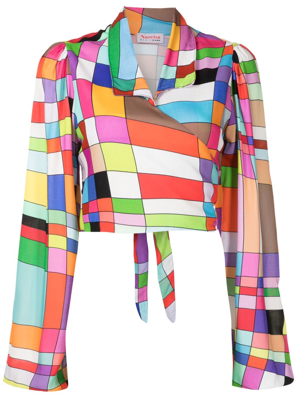 Amir Slama graphic-print spread-collar blouse - Multicolour von Amir Slama