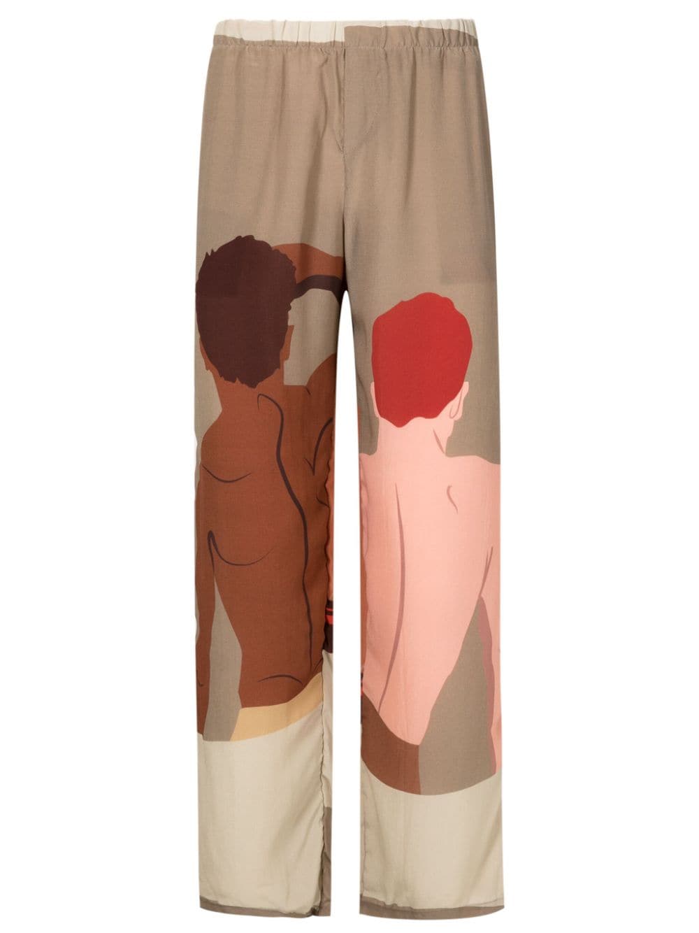 Amir Slama graphic-print straight-leg trousers - Brown von Amir Slama