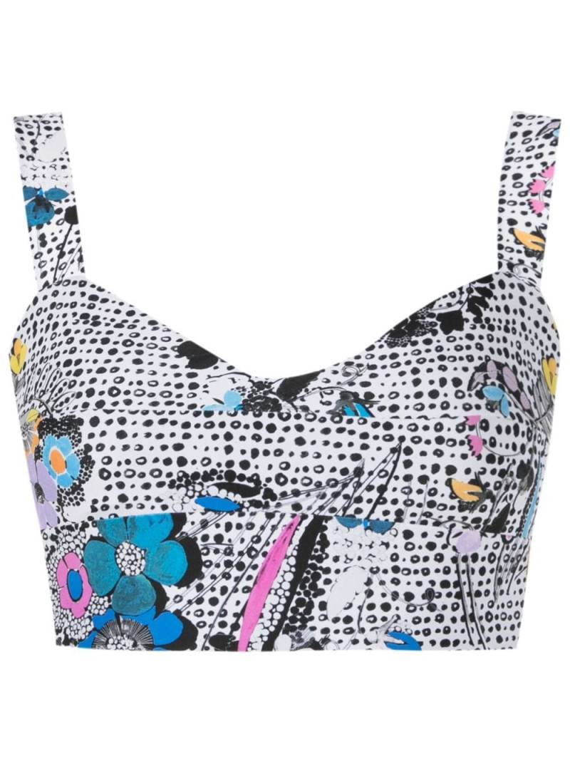 Amir Slama graphic-print sweetheart-neck top - Multicolour von Amir Slama