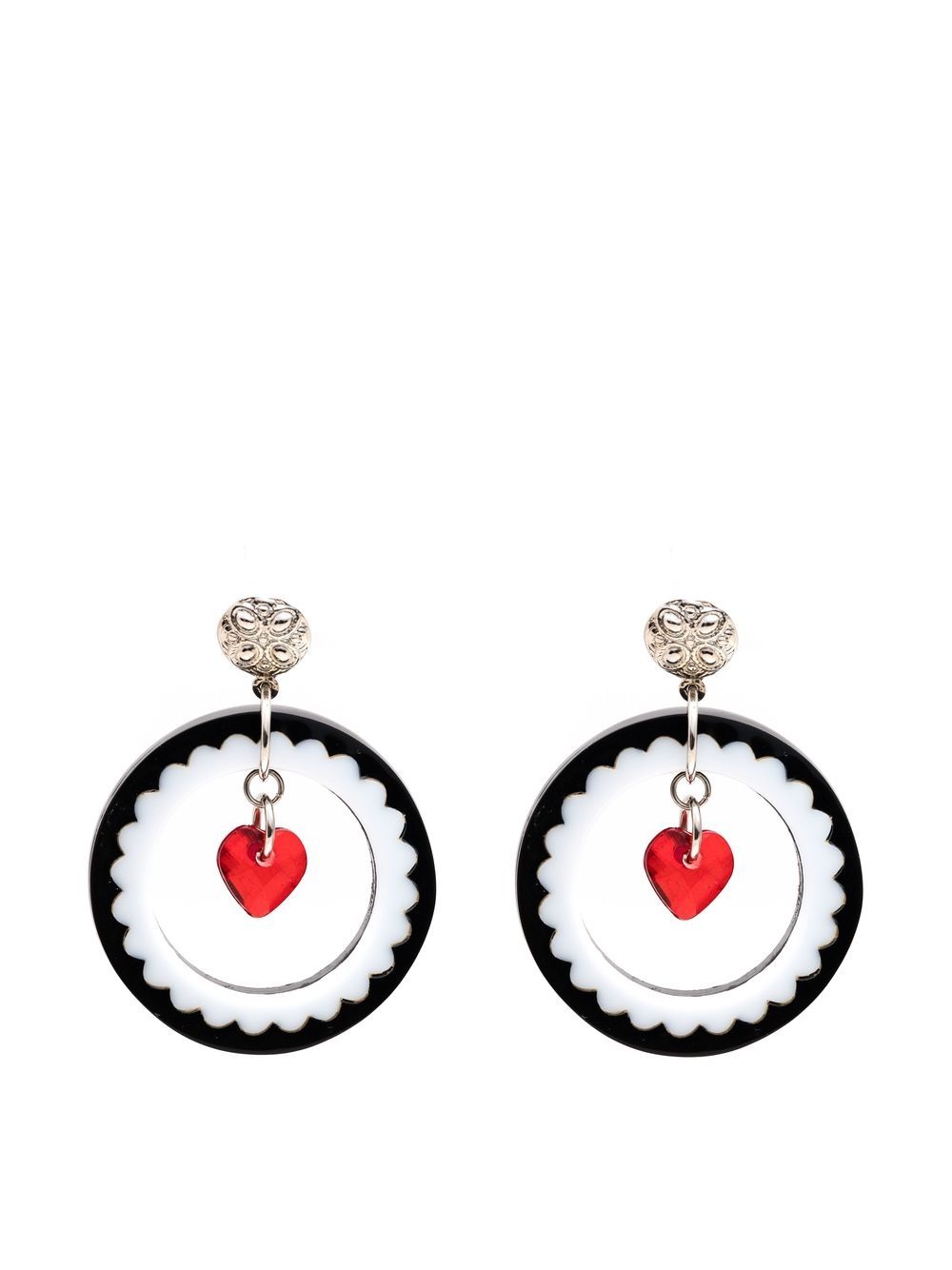 Amir Slama heart charm earrings - Black von Amir Slama