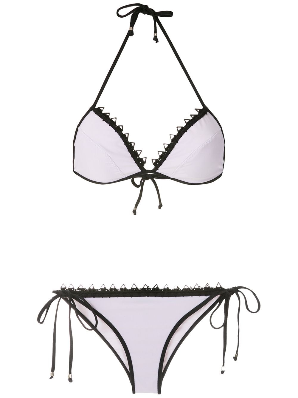 Amir Slama lace trim triangle bikini set - White von Amir Slama