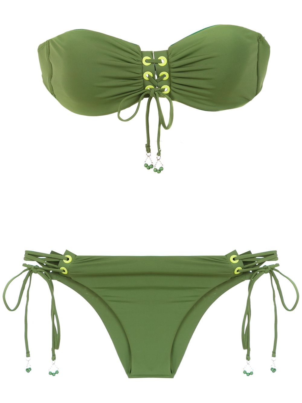 Amir Slama lace up bikini - Green von Amir Slama