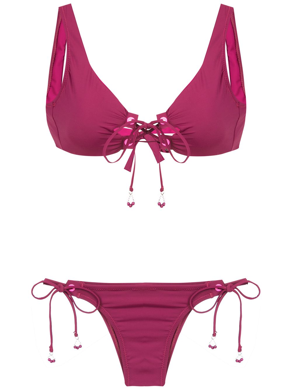 Amir Slama lace up bikini - Pink von Amir Slama