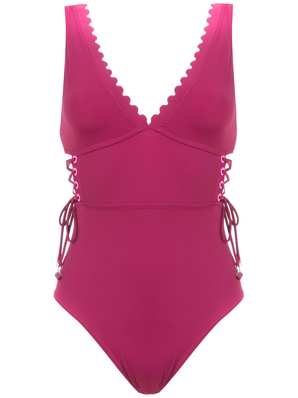 Amir Slama lace up detail swimsuit - Pink von Amir Slama