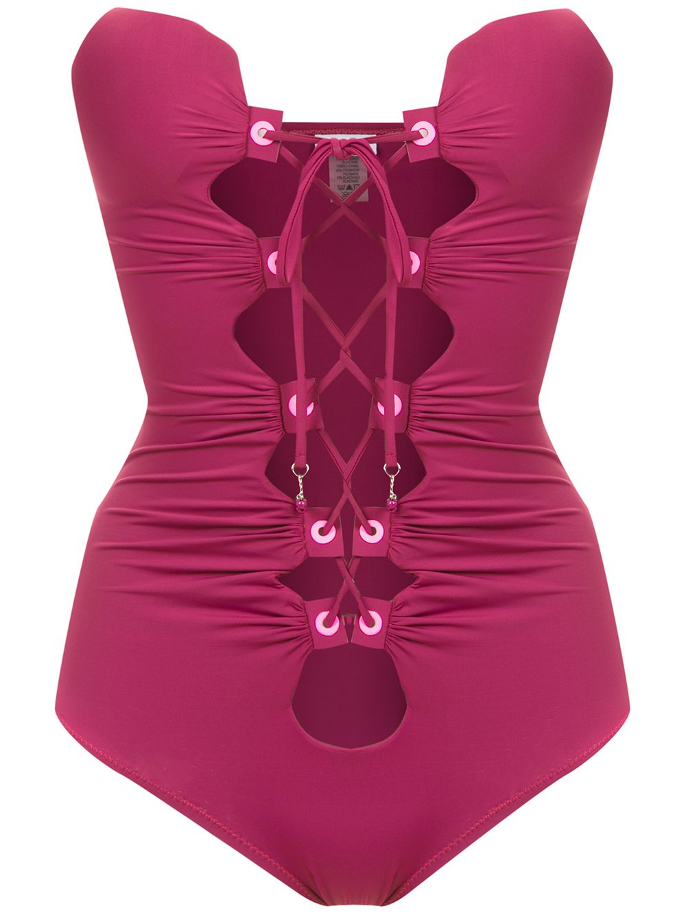Amir Slama lace up detail swimsuit - Pink von Amir Slama
