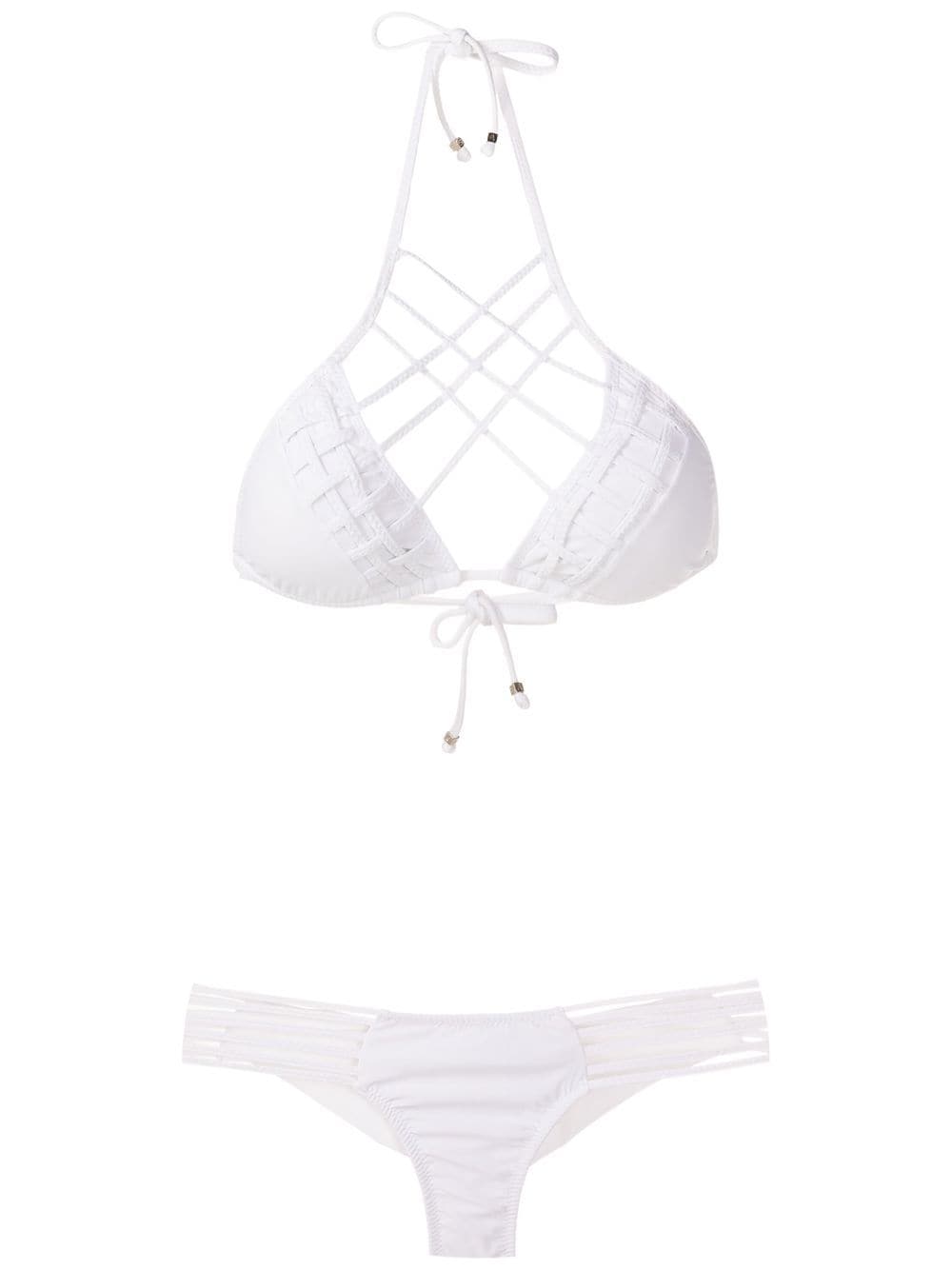 Amir Slama lattice-strap bikini set - White von Amir Slama