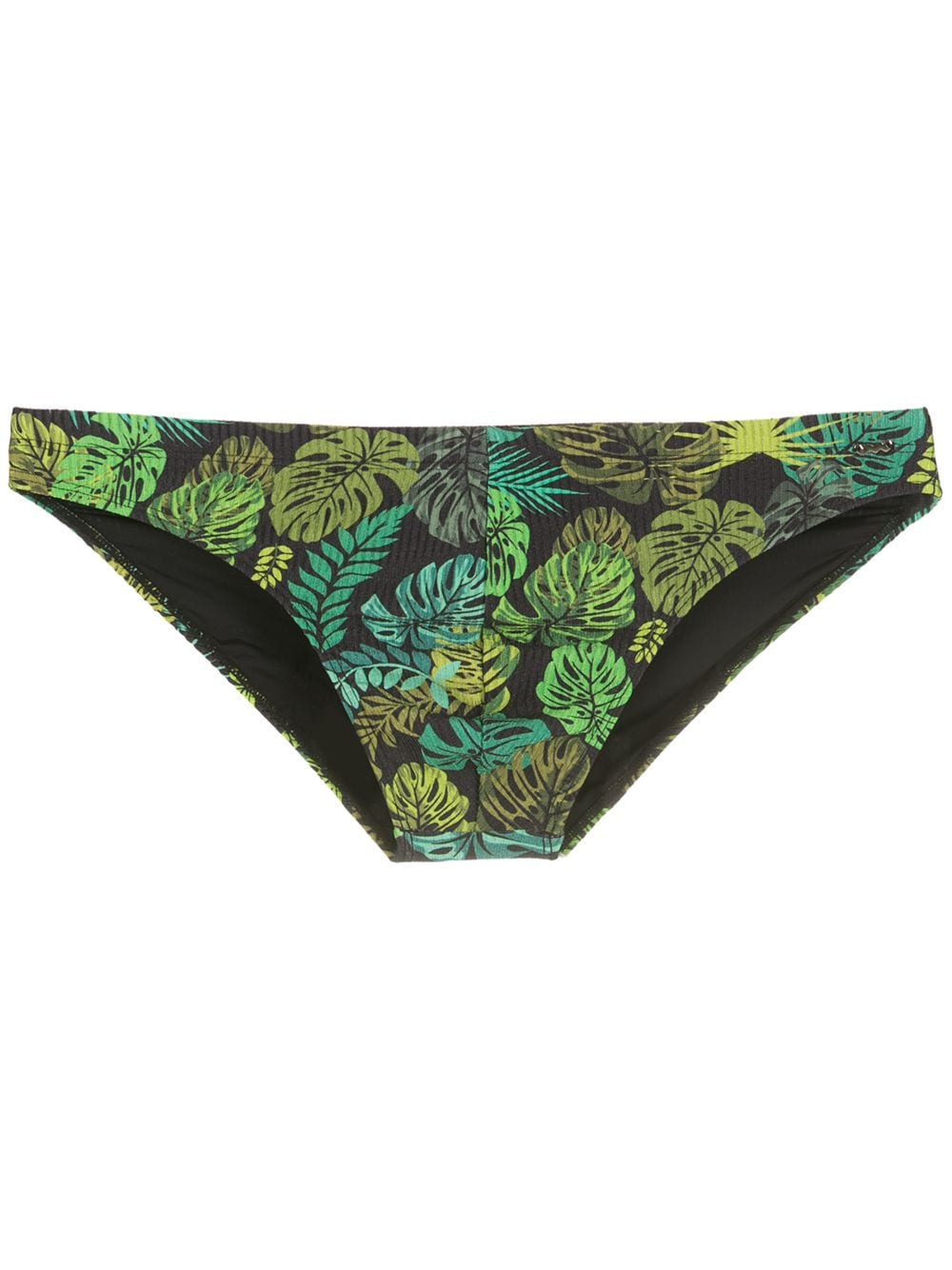 Amir Slama leaf print swim briefs - Black von Amir Slama