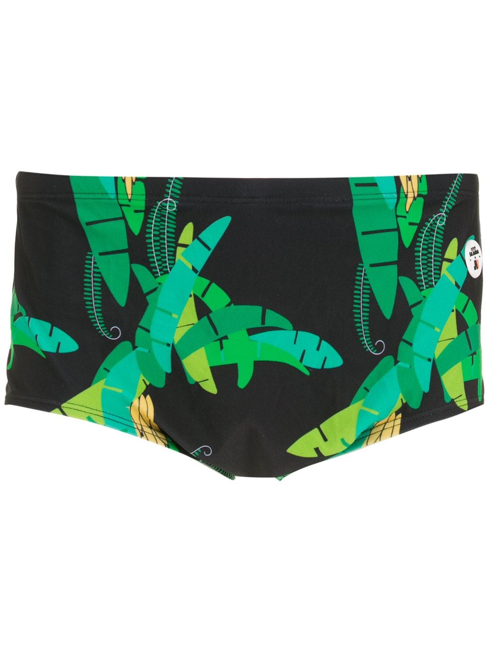 Amir Slama leaf-print swimming trunks - Black von Amir Slama