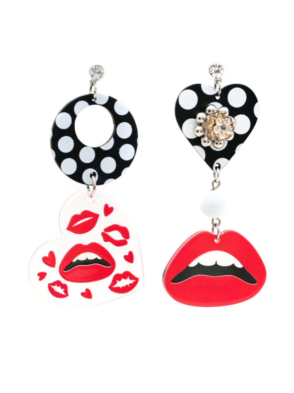 Amir Slama lips-motif drop earrings - Black von Amir Slama