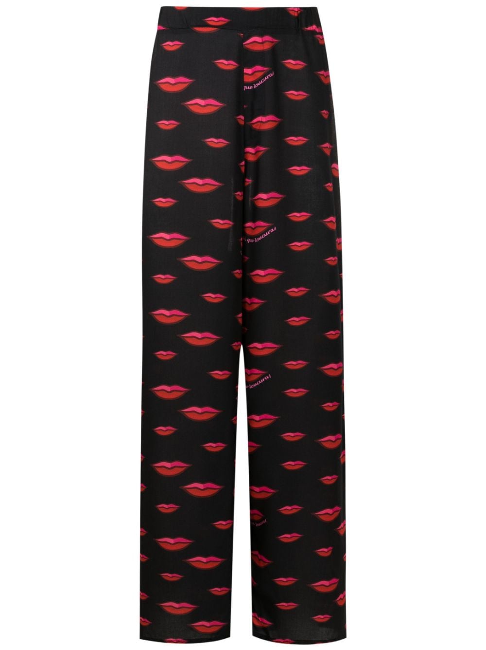 Amir Slama lips-motif straight-leg trousers - Black von Amir Slama