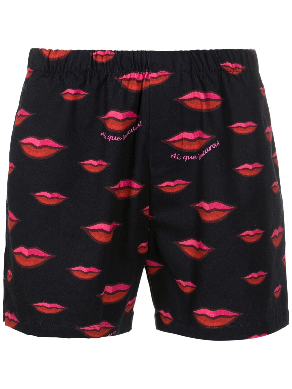 Amir Slama lips-pattern cotton shorts - Black von Amir Slama