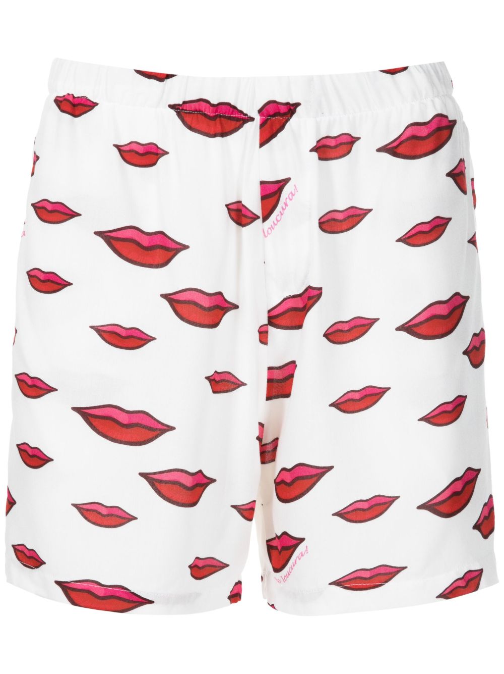Amir Slama lips-print cotton shorts - Multicolour von Amir Slama