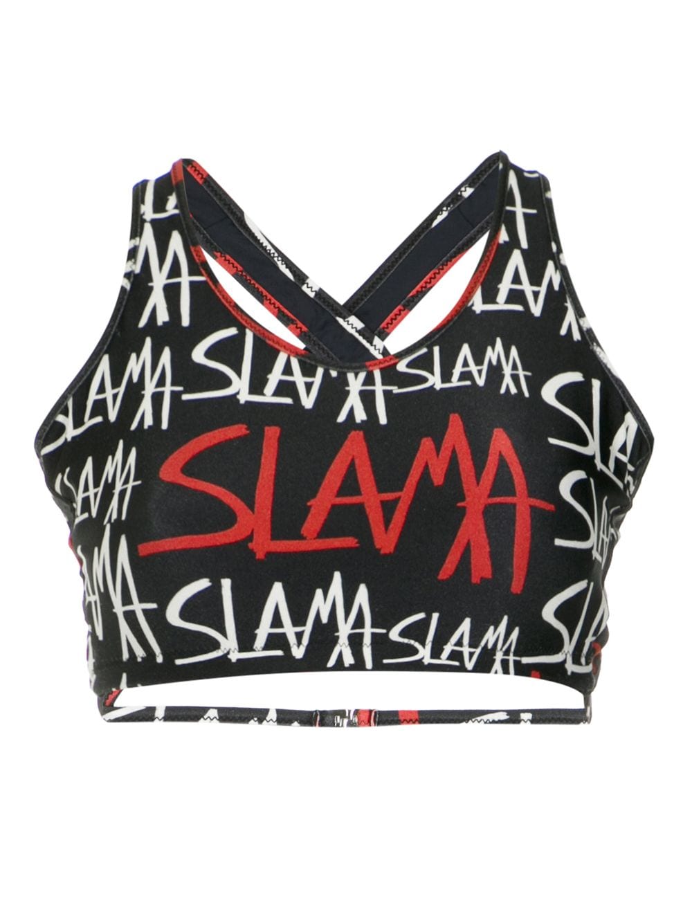 Amir Slama logo-print bikini top - Black von Amir Slama