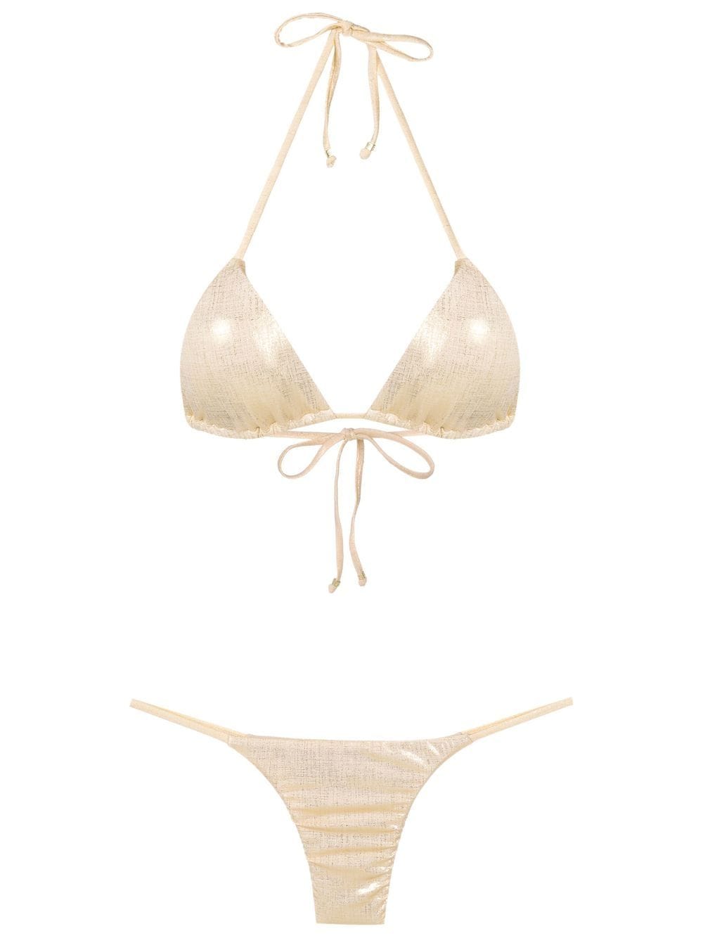 Amir Slama metallic-effect halterneck bikini - Gold von Amir Slama