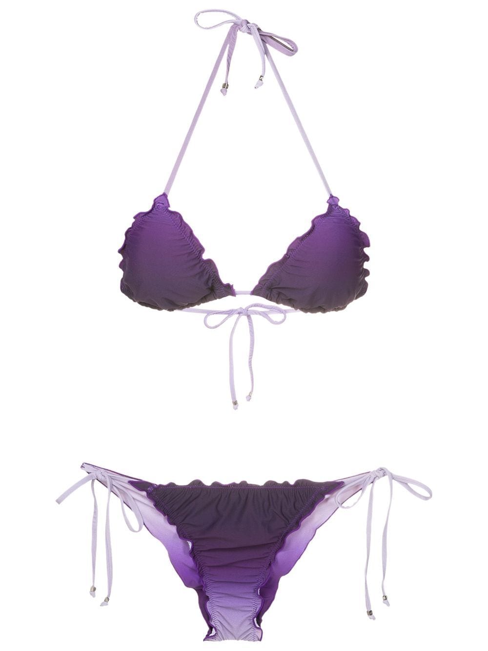 Amir Slama ombré ruffle-detail bikini - Purple von Amir Slama