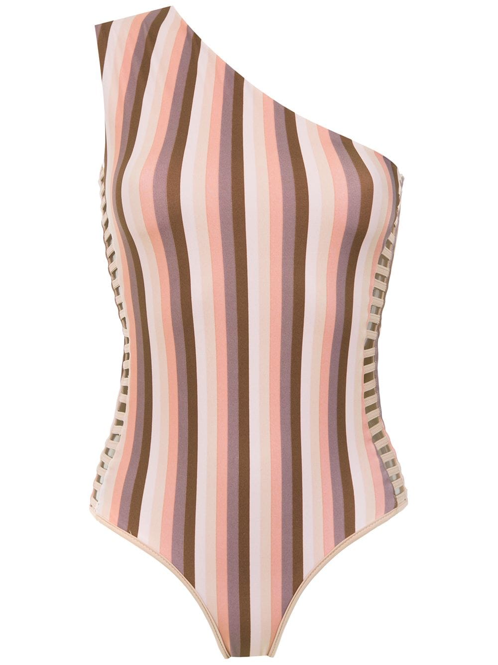 Amir Slama one shoulder swimsuit - Brown von Amir Slama