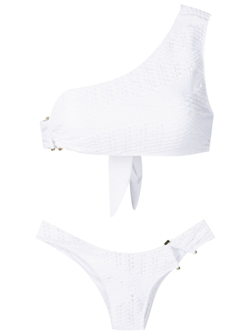 Amir Slama open-knit off-shoulder bikini set - White von Amir Slama