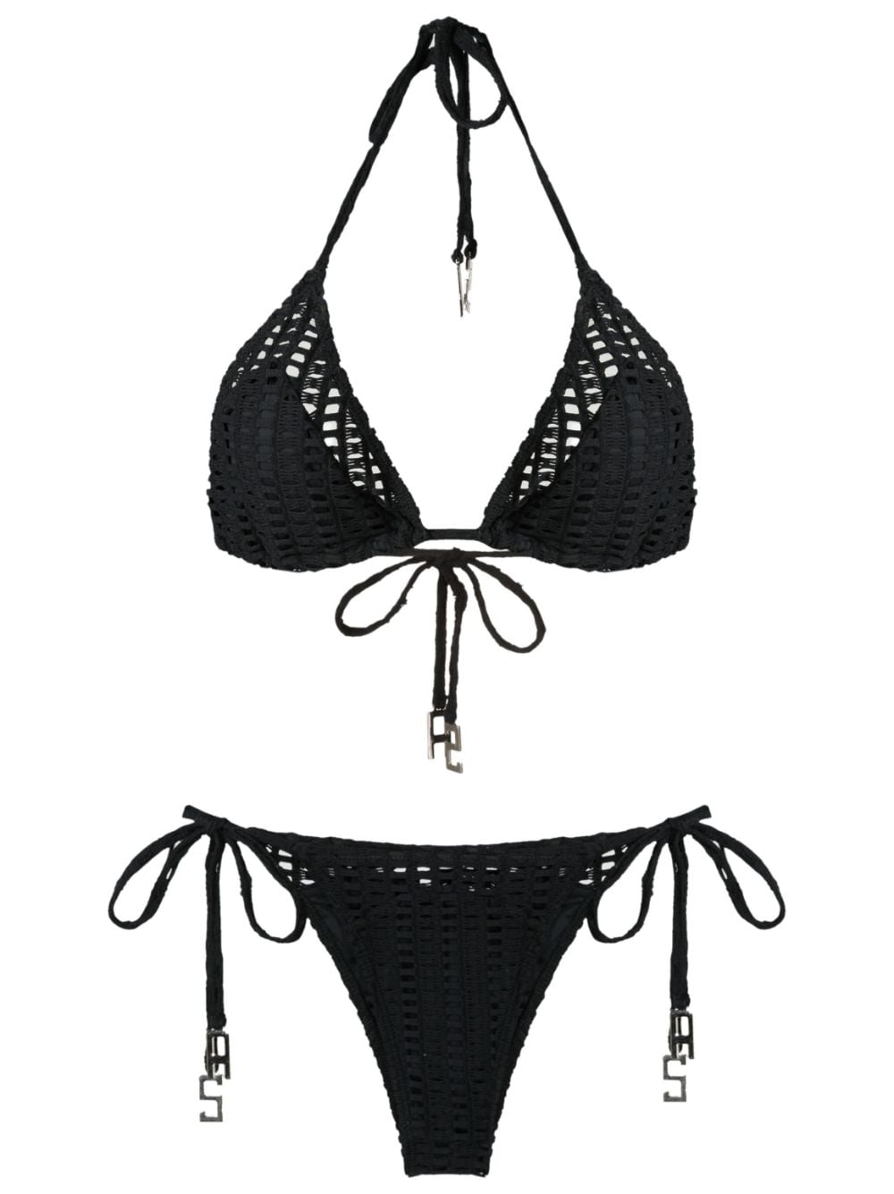 Amir Slama open-knit triangle bikini set - Black von Amir Slama