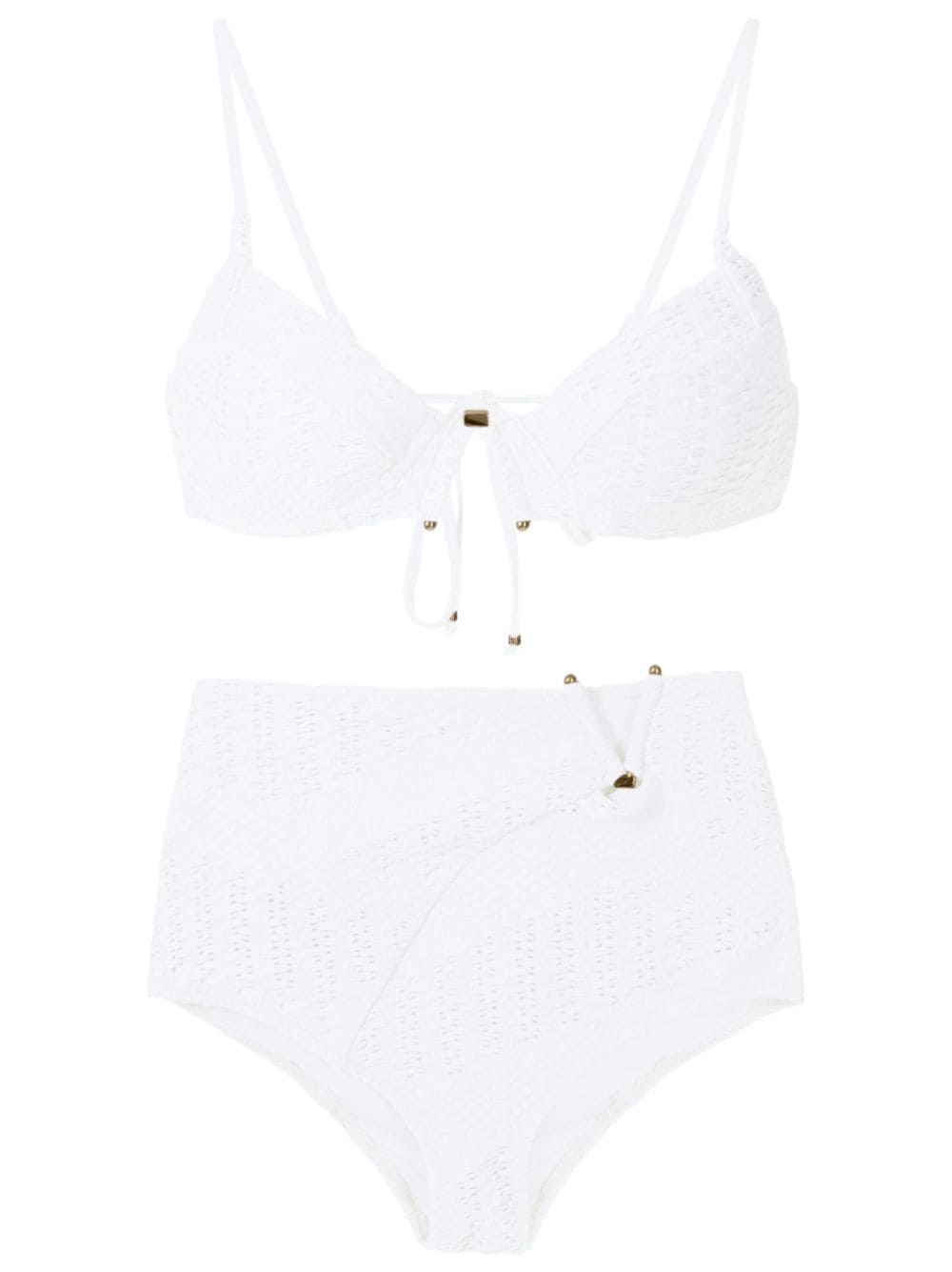 Amir Slama open-knit underwire bikini set - White von Amir Slama