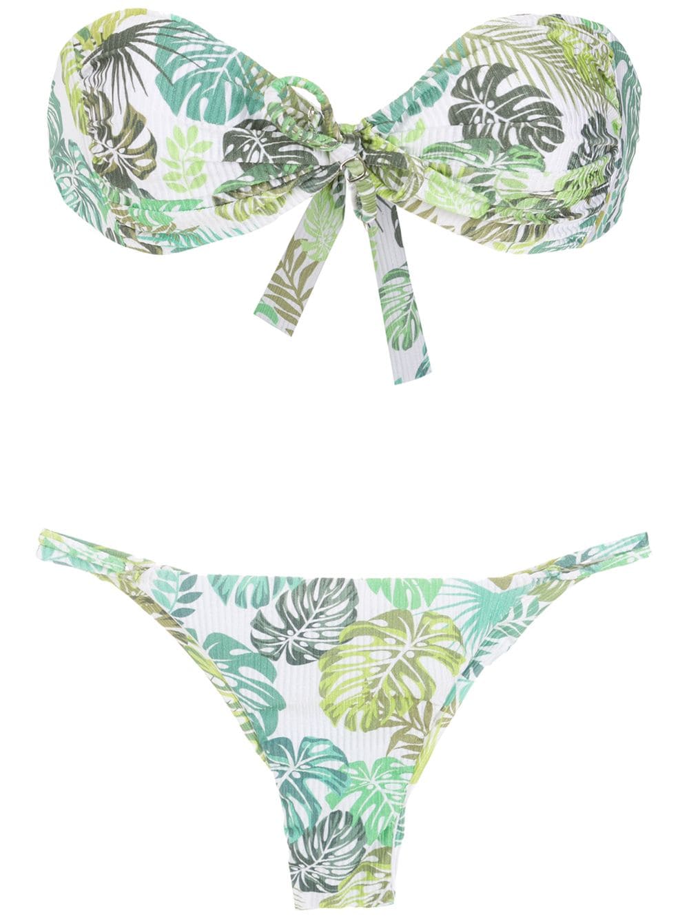 Amir Slama palm leaf print bandeau bikini - Green von Amir Slama