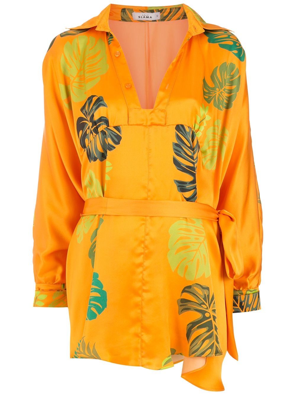 Amir Slama palm leaf print beach dress - Orange von Amir Slama