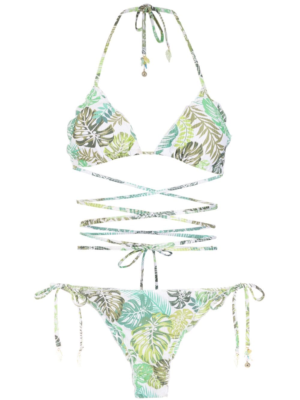 Amir Slama palm leaf print bikini - Green von Amir Slama