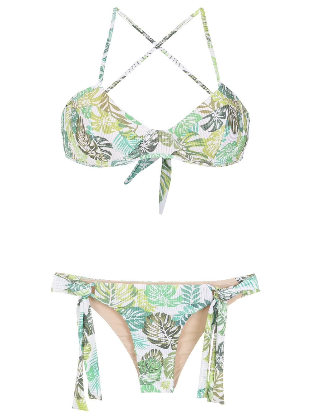 Amir Slama palm leaf print bikini - Green von Amir Slama