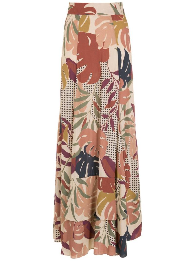 Amir Slama palm leaf print maxi skirt - Multicolour von Amir Slama