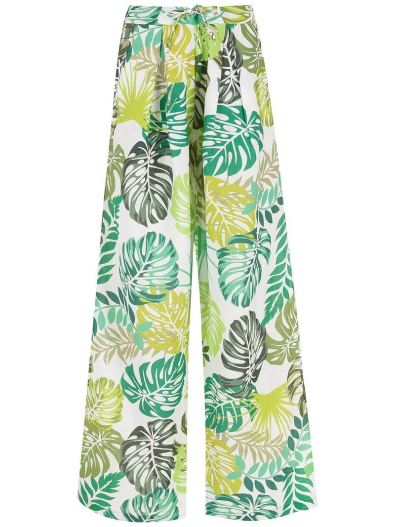 Amir Slama palm leaf print straight trousers - White von Amir Slama