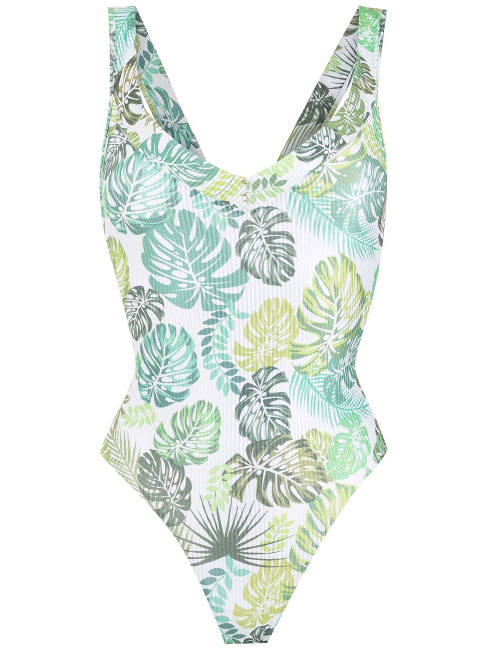 Amir Slama palm leaf print swimsuit - Green von Amir Slama