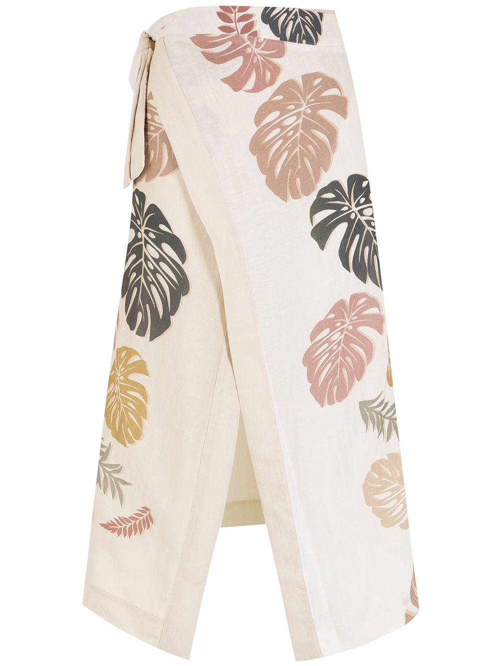 Amir Slama palm leaf print wrap skirt - Neutrals von Amir Slama