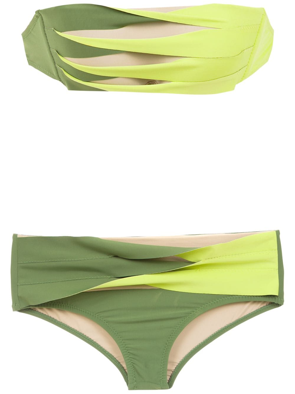 Amir Slama panelled bikini set - Green von Amir Slama