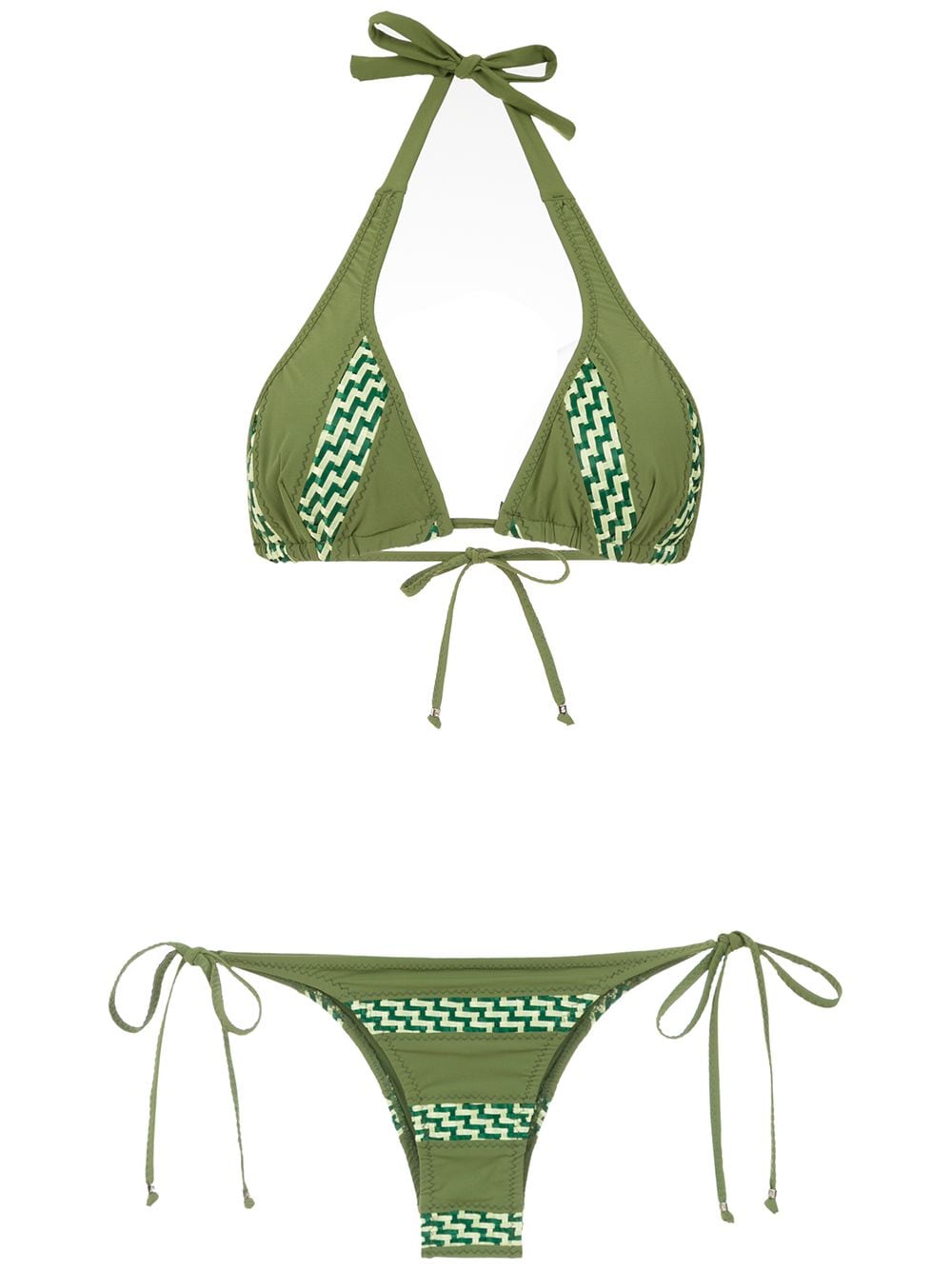 Amir Slama panelled bikini set - Green von Amir Slama