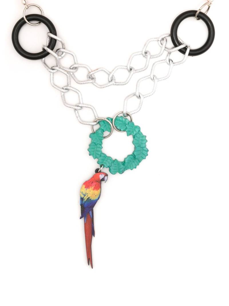 Amir Slama parrot-motif contrast necklace - Multicolour von Amir Slama