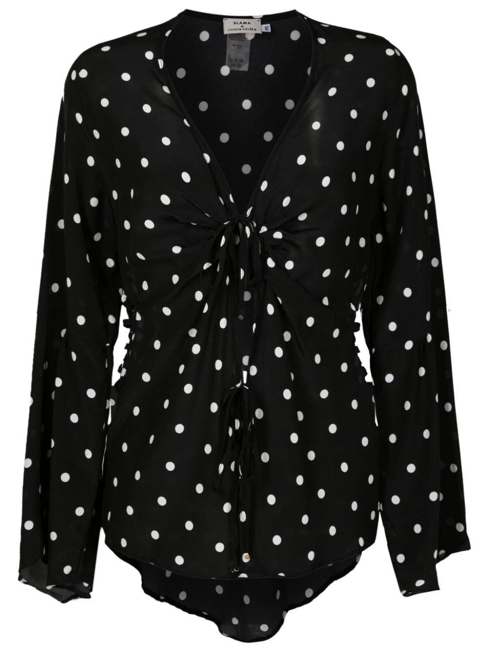Amir Slama polka-dot pattern silk blouse - Black von Amir Slama