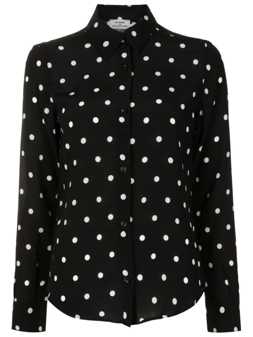 Amir Slama polka-dot pattern silk shirt - Black von Amir Slama