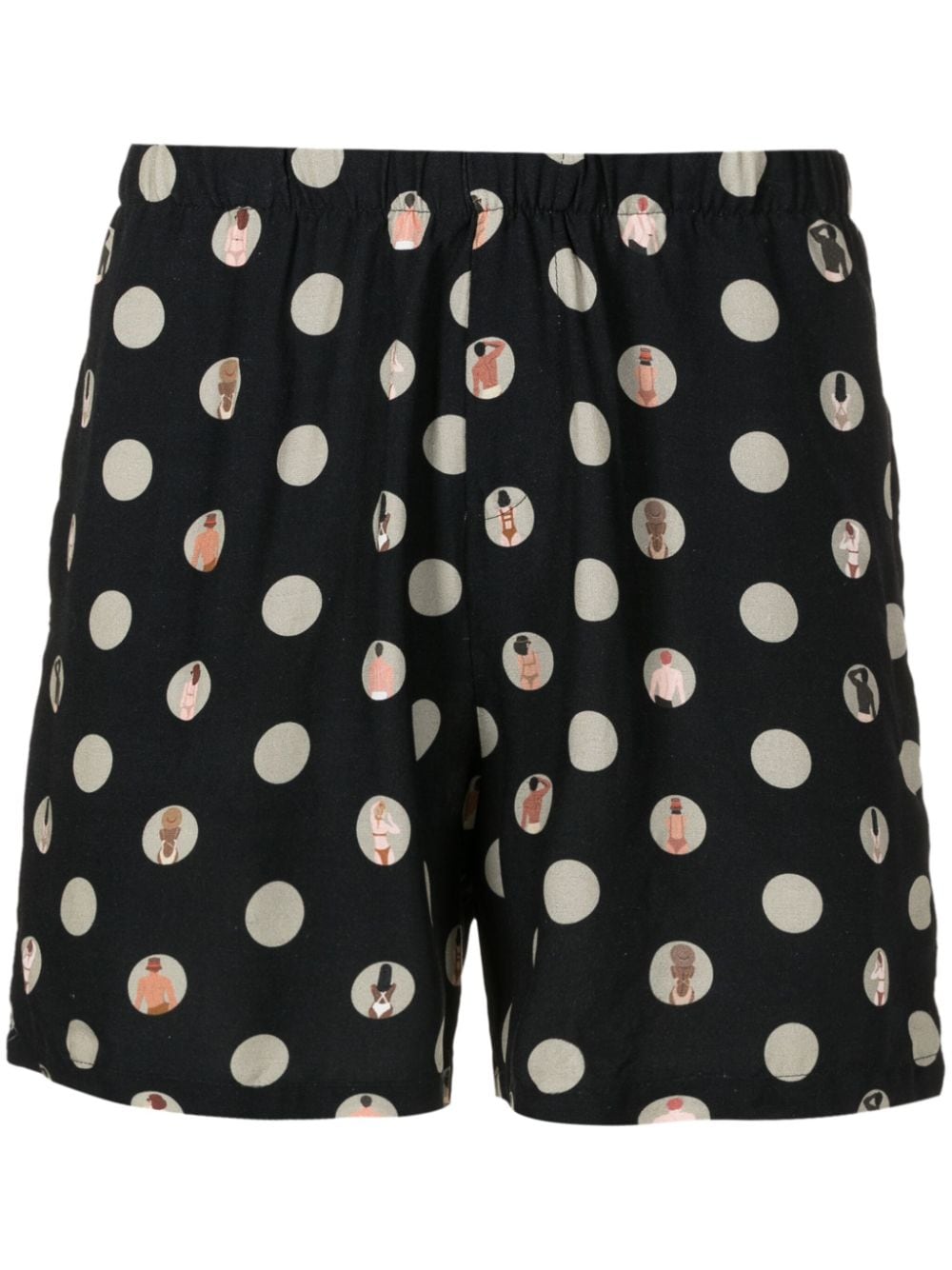 Amir Slama polka dot-print deck shorts - Black von Amir Slama