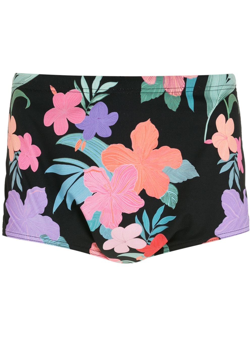 Amir Slama print Hibiscus swimming trunks - Black von Amir Slama