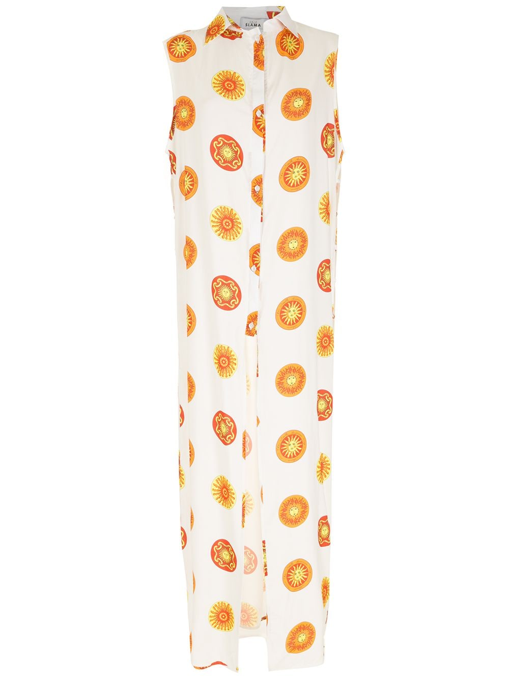 Amir Slama print Sol long beach dress - White von Amir Slama