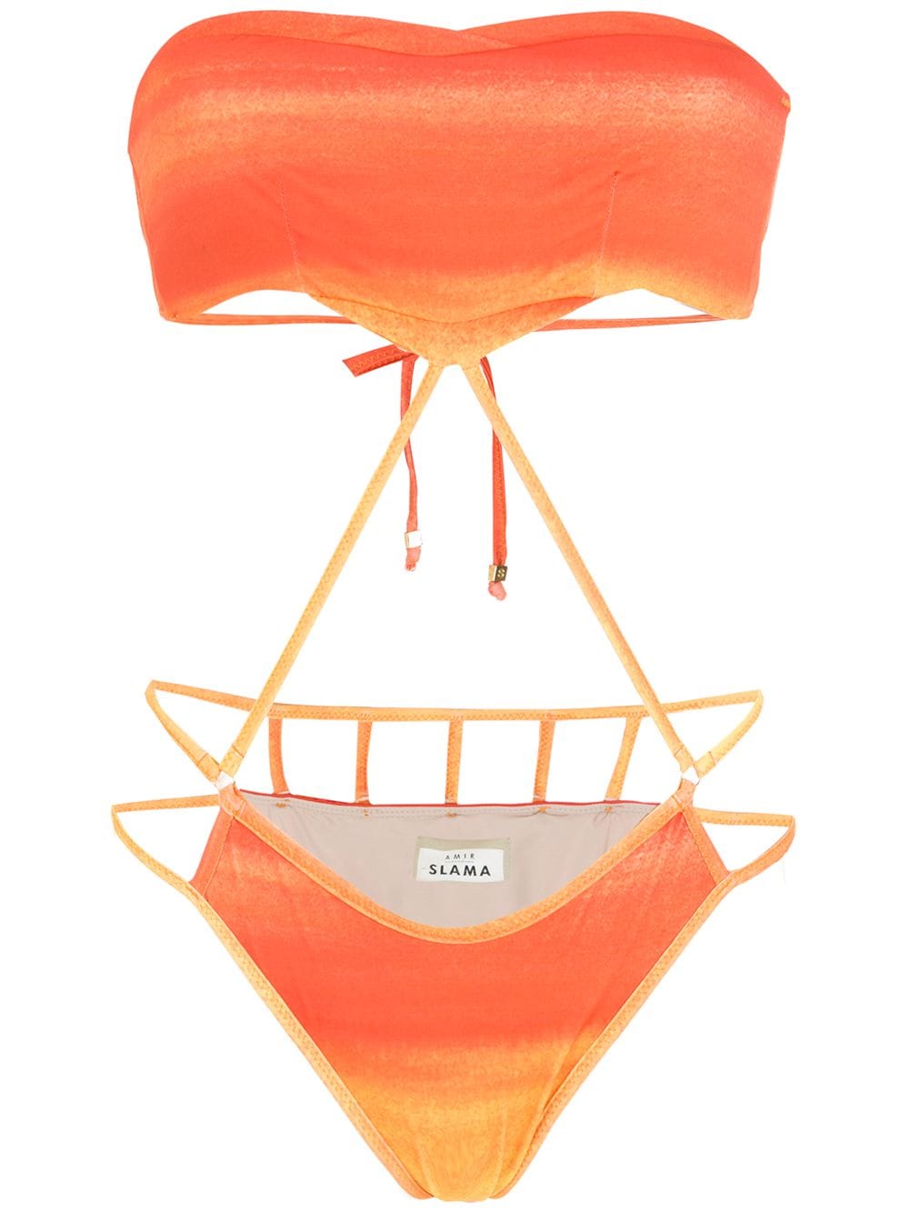 Amir Slama printed cut-out swimsuit - Orange von Amir Slama