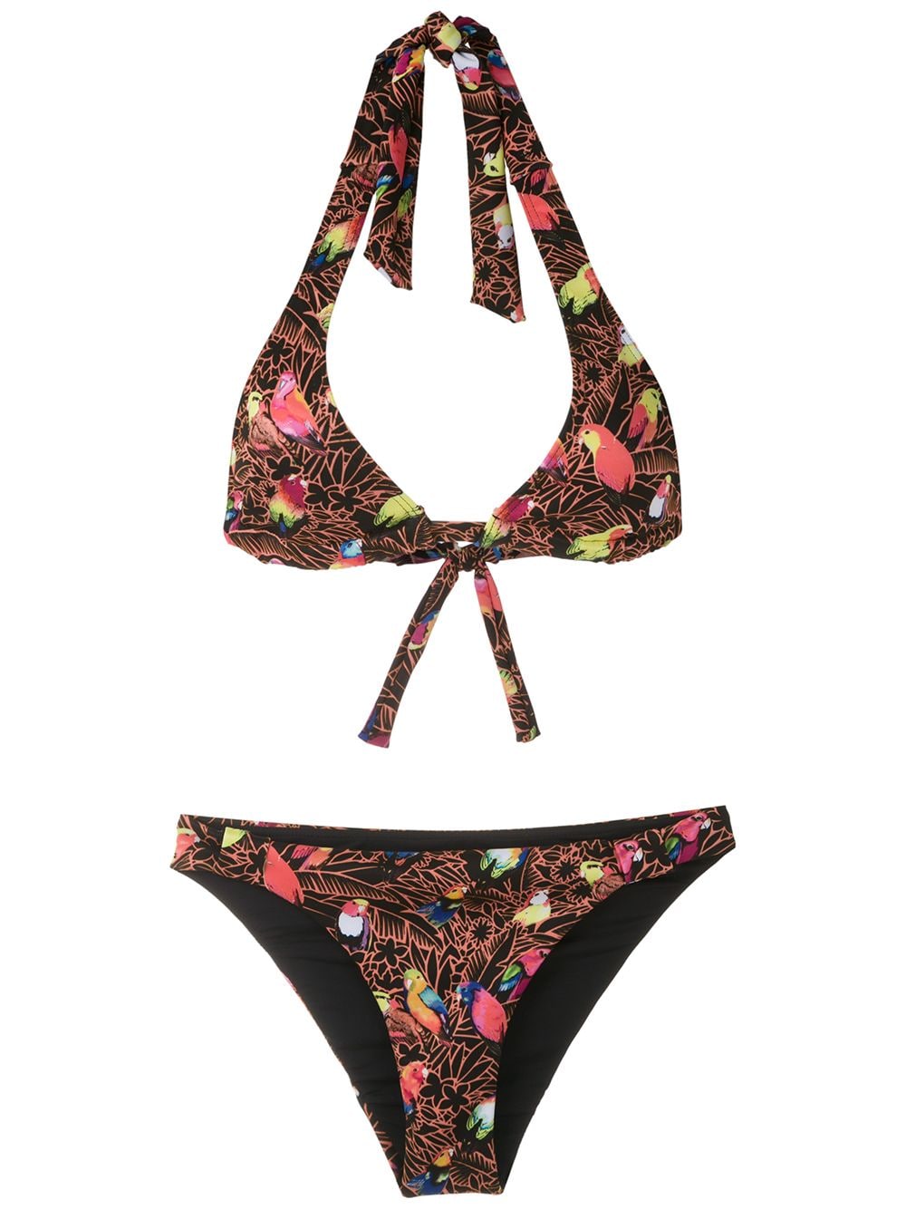 Amir Slama printed triangle bikini set - Black von Amir Slama