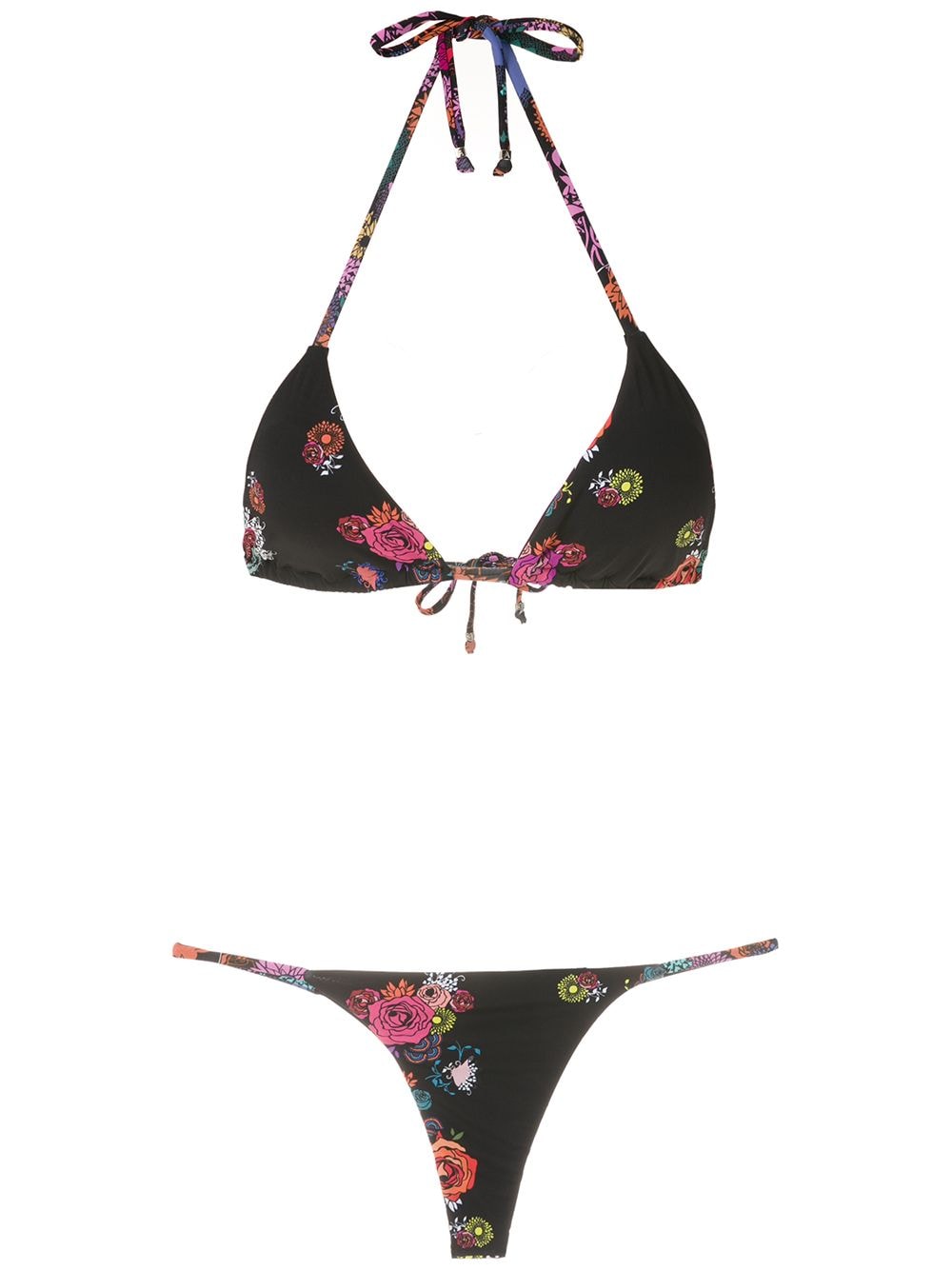 Amir Slama floral-print bikini set - Black von Amir Slama