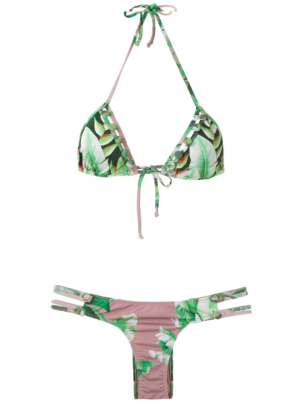 Amir Slama printed triangle bikini set - Green von Amir Slama
