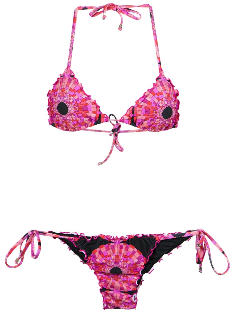 Amir Slama printed triangle bikini top - Pink von Amir Slama