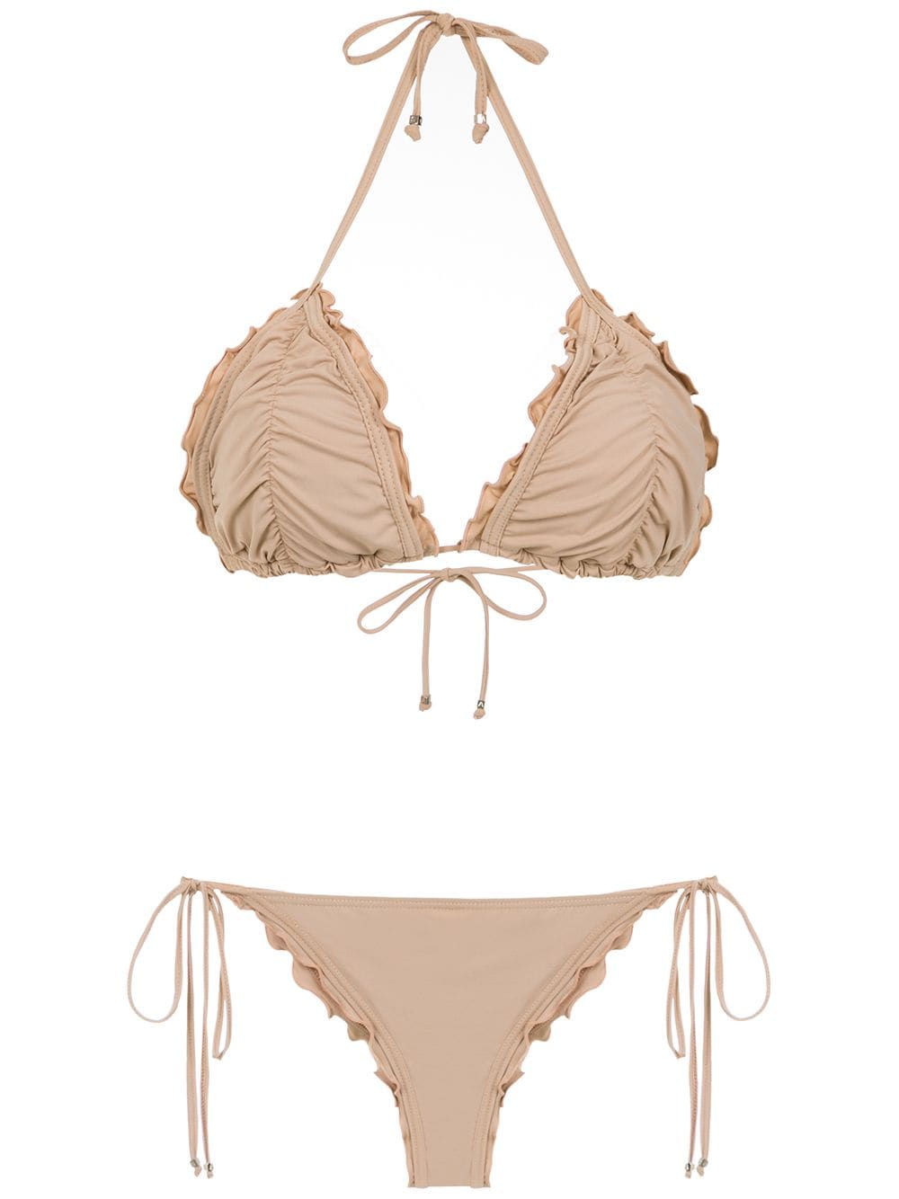 Amir Slama ruched bikini set - Neutrals von Amir Slama