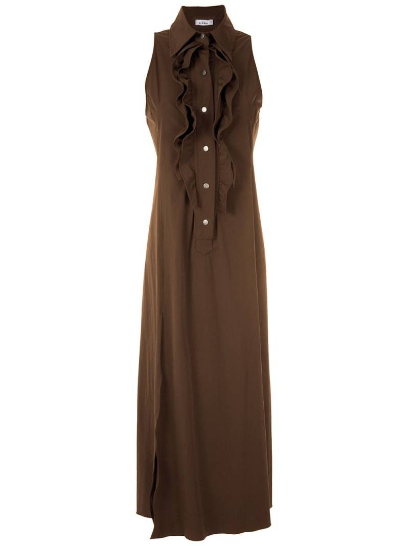 Amir Slama ruffle-trim maxi dress - Brown von Amir Slama