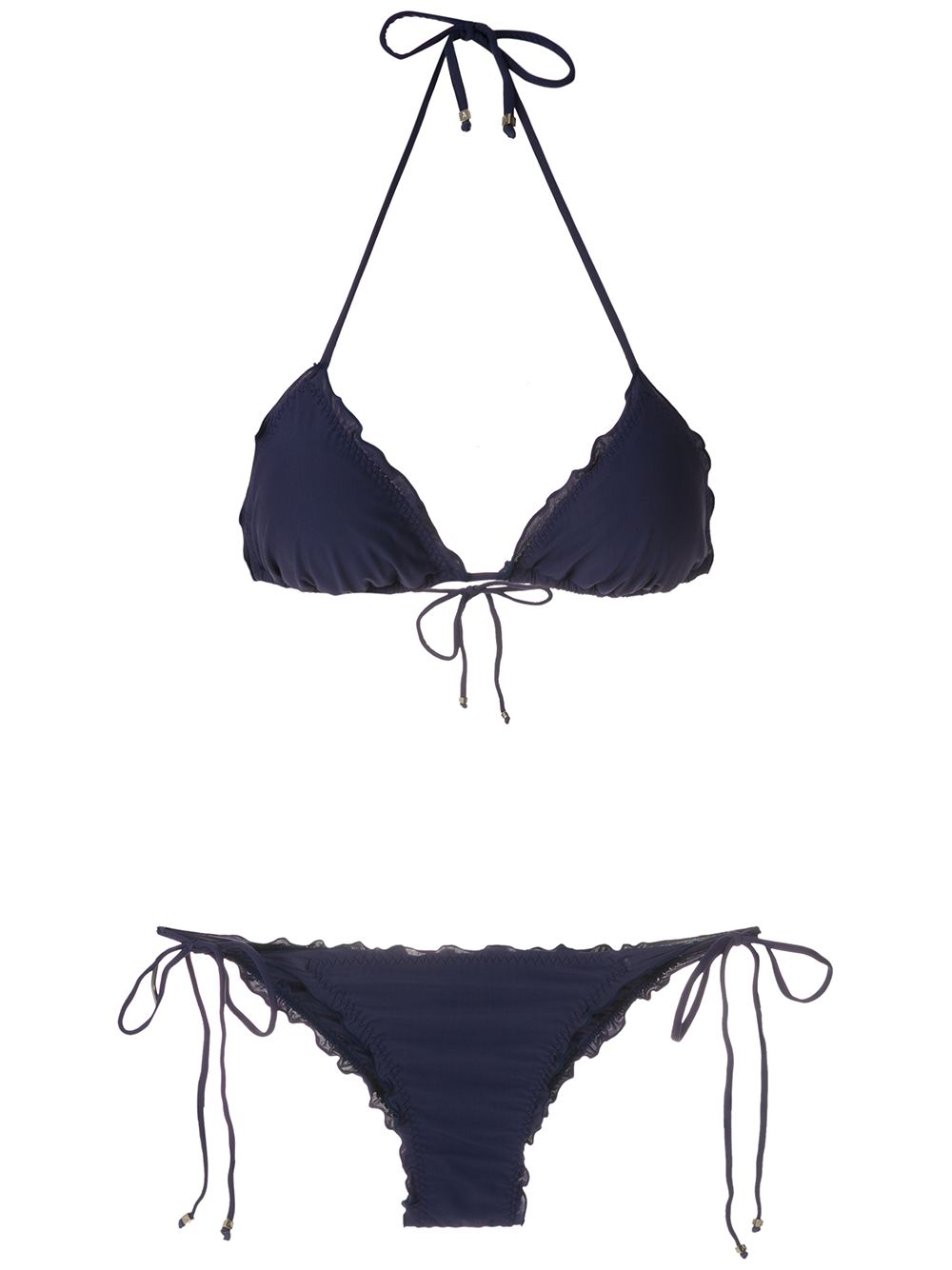 Amir Slama ruffled triangle bikini set - Blue von Amir Slama