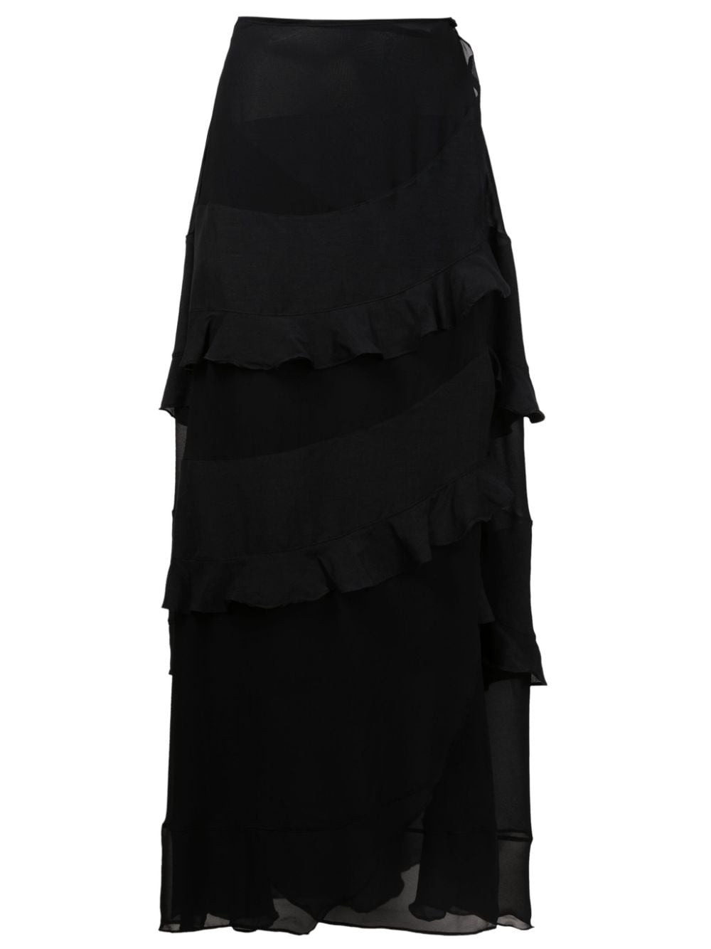 Amir Slama ruffled-trim maxi skirt - Black von Amir Slama